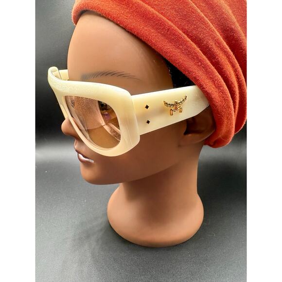 New w/ Case - MCM Unisex Sunglasses - White/Bordeaux Lens main image 8